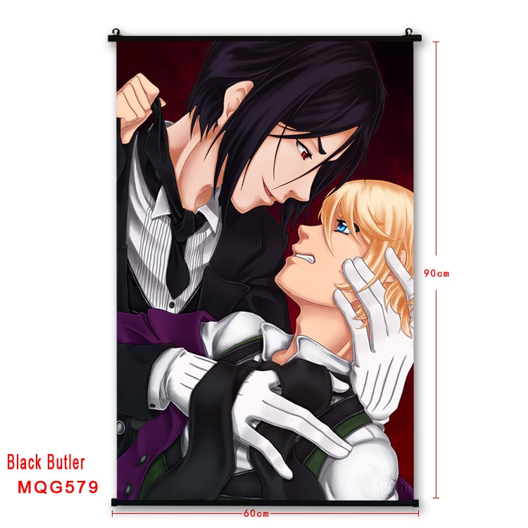 Kuroshitsuji Anime plastic pole cloth painting Wall Scroll 60X90CM MQG579