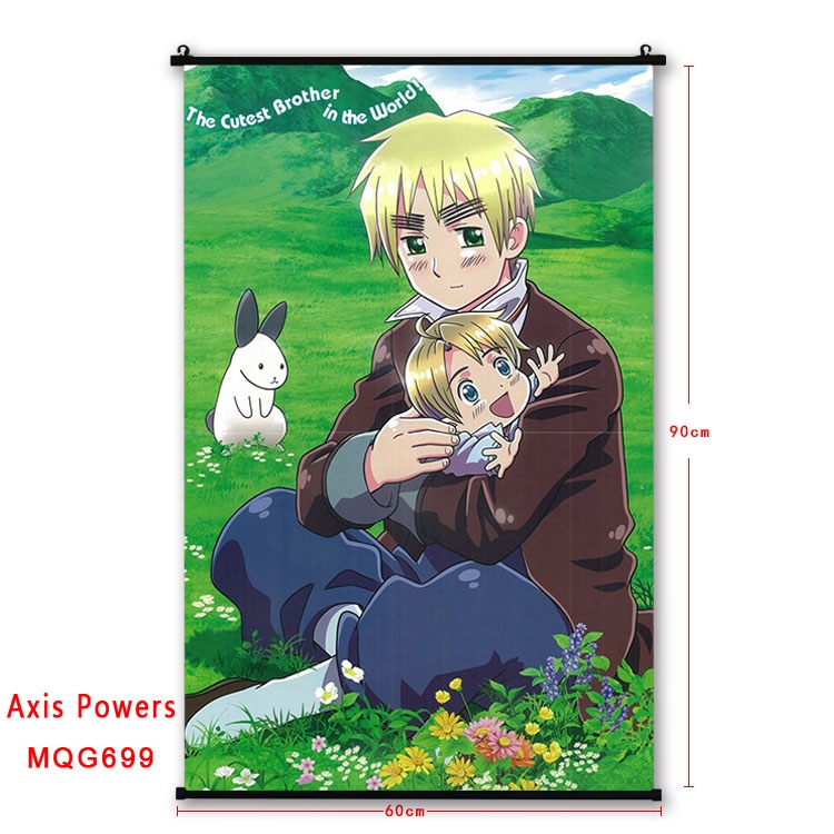 Hetalia Anime plastic pole cloth painting Wall Scroll 60X90CM MQG699