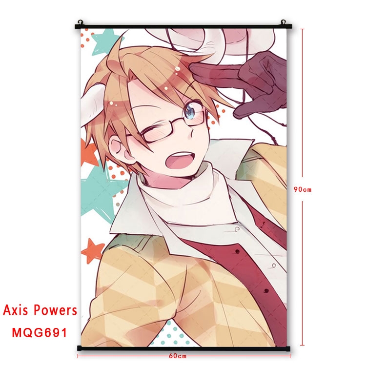 Hetalia Anime plastic pole cloth painting Wall Scroll 60X90CM MQG715