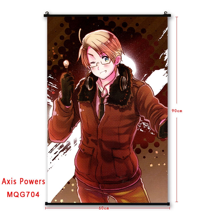 Hetalia Anime plastic pole cloth painting Wall Scroll 60X90CM MQG704