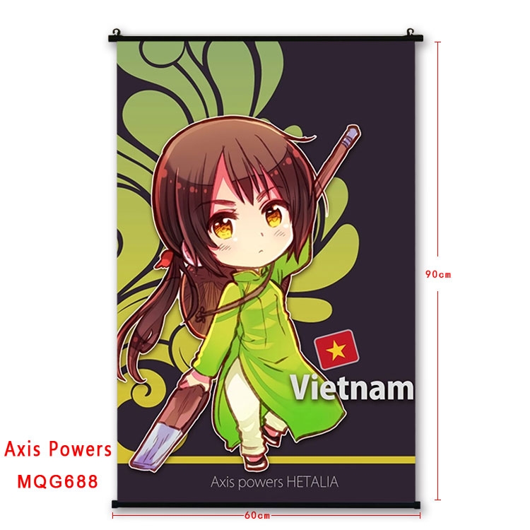 Hetalia Anime plastic pole cloth painting Wall Scroll 60X90CM MQG688