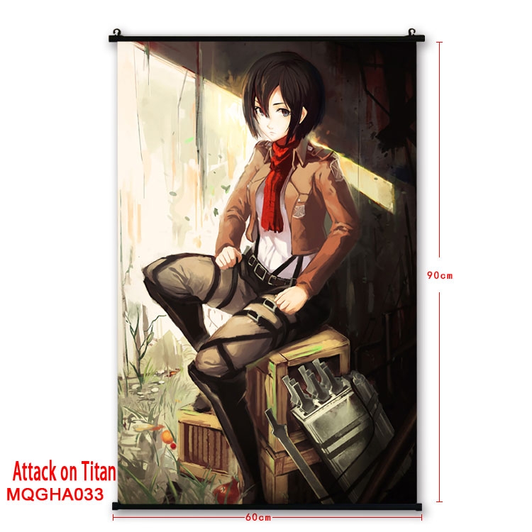 Shingeki no Kyojin Anime plastic pole cloth painting Wall Scroll 60X90CM MQGHA033