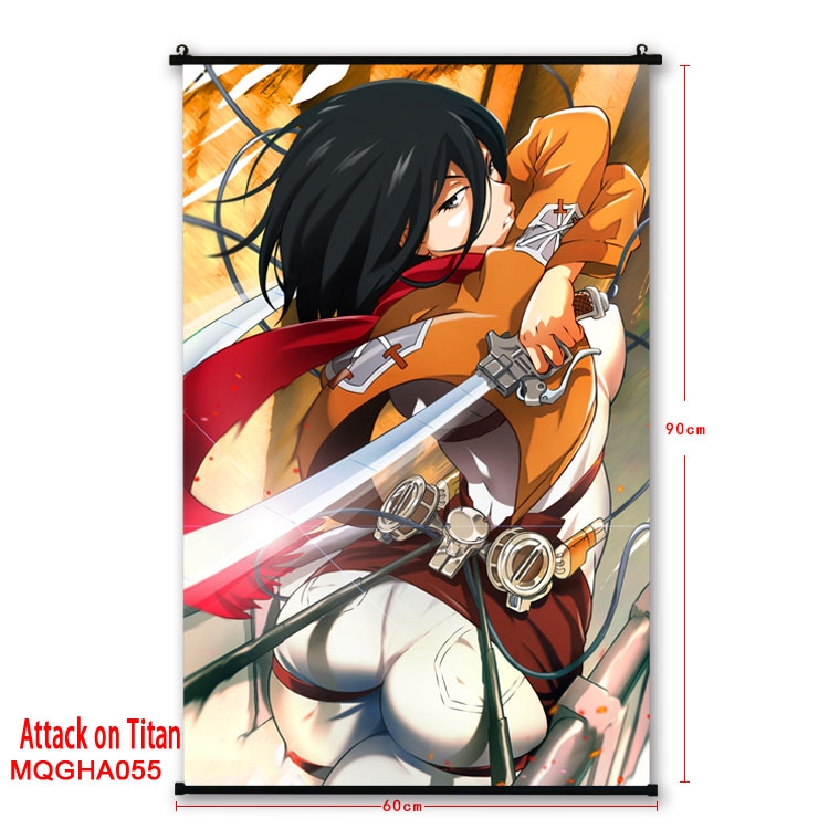 Shingeki no Kyojin Anime plastic pole cloth painting Wall Scroll 60X90CM MQGHA055