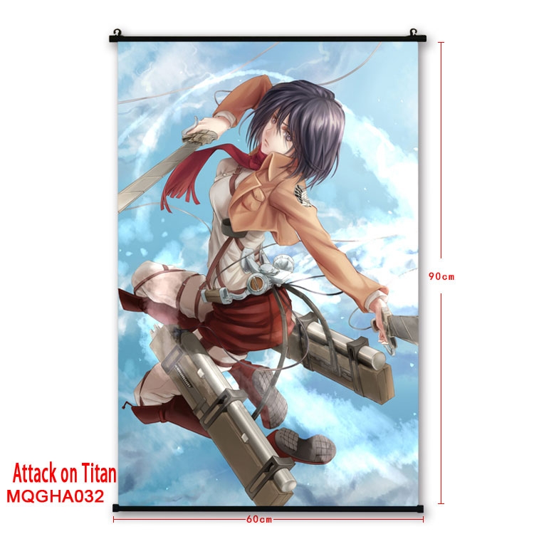 Shingeki no Kyojin Anime plastic pole cloth painting Wall Scroll 60X90CM MQGHA032