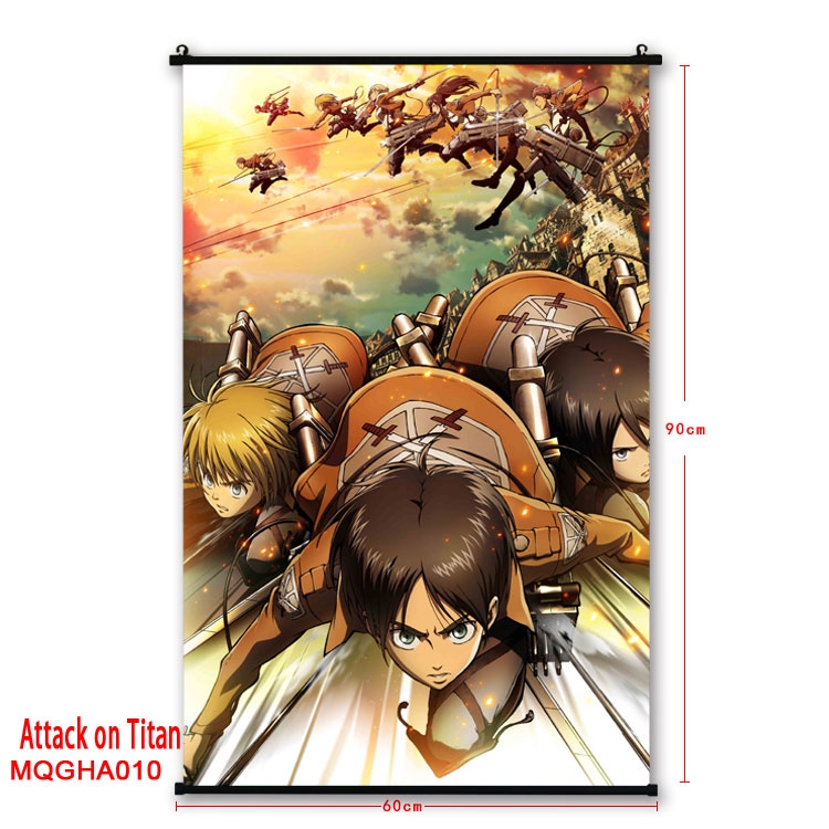 Shingeki no Kyojin Anime plastic pole cloth painting Wall Scroll 60X90CM MQGHA010