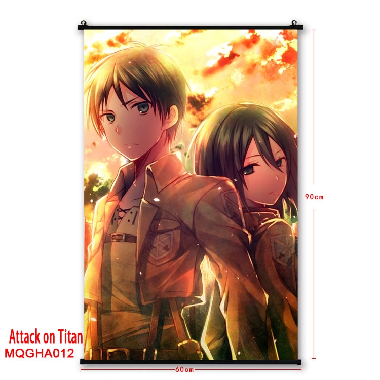 Shingeki no Kyojin Anime plastic pole cloth painting Wall Scroll 60X90CM MQGHA012