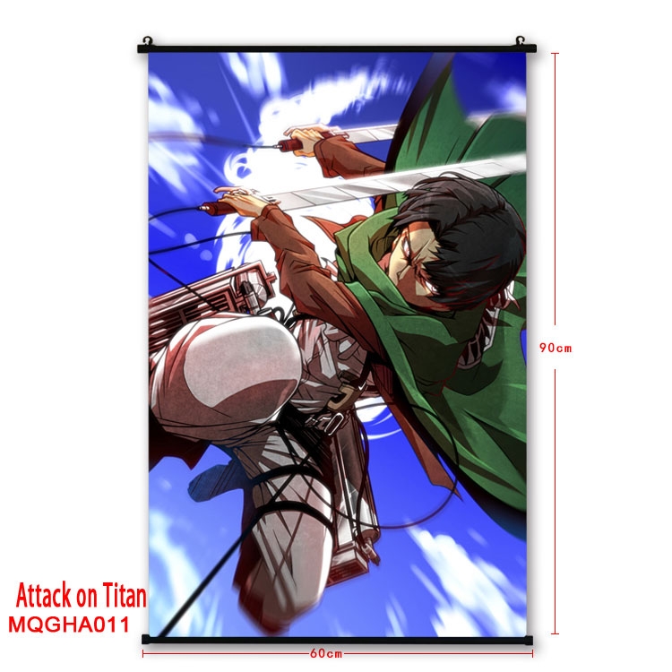 Shingeki no Kyojin Anime plastic pole cloth painting Wall Scroll 60X90CM MQGHA011