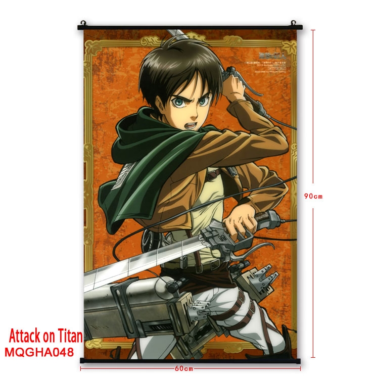Shingeki no Kyojin Anime plastic pole cloth painting Wall Scroll 60X90CM MQGHA048