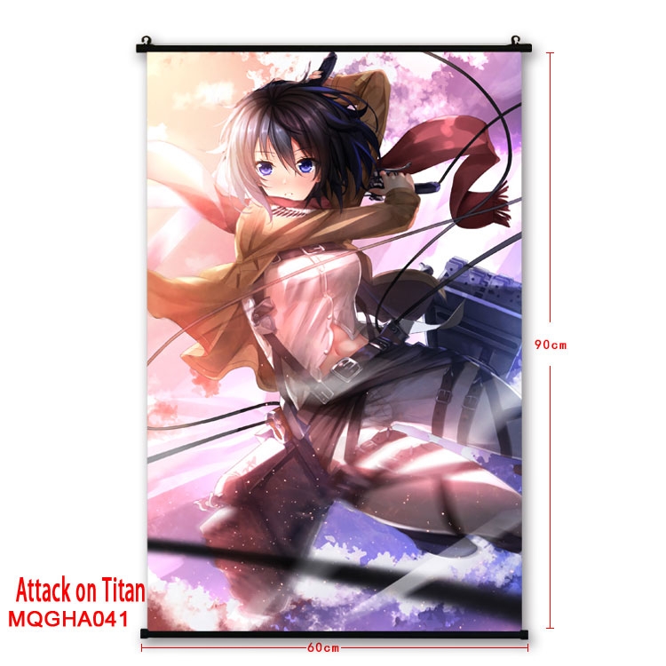 Shingeki no Kyojin Anime plastic pole cloth painting Wall Scroll 60X90CM MQGHA041