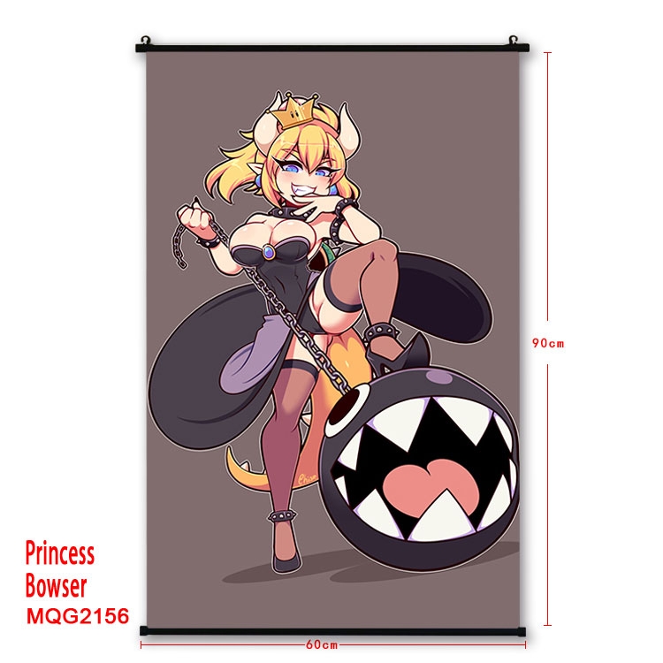 Princess Bowser Anime plastic pole cloth painting Wall Scroll 60X90CM MQG2156