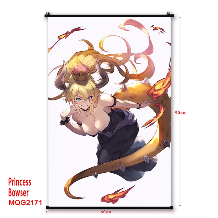 Princess Bowser Anime plastic pole cloth painting Wall Scroll 60X90CM MQG2171