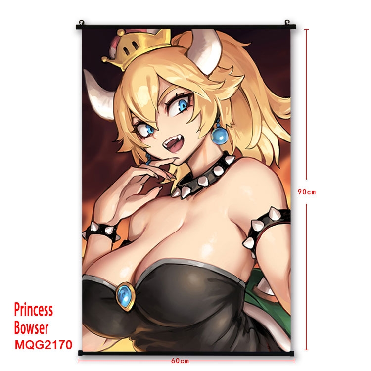 Princess Bowser Anime plastic pole cloth painting Wall Scroll 60X90CM MQG2170