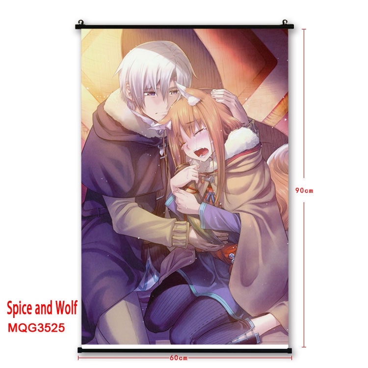 Ōkami to kōshinryō Anime plastic pole cloth painting Wall Scroll 60X90CM  MQG3525
