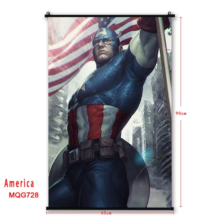 American Flag plastic pole cloth painting Wall Scroll 60X90CM  MQG728 