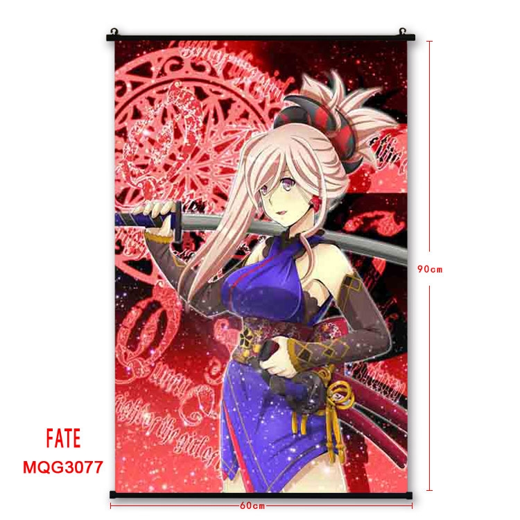 Fate stay night Anime plastic pole cloth painting Wall Scroll 60X90CM MQG3077