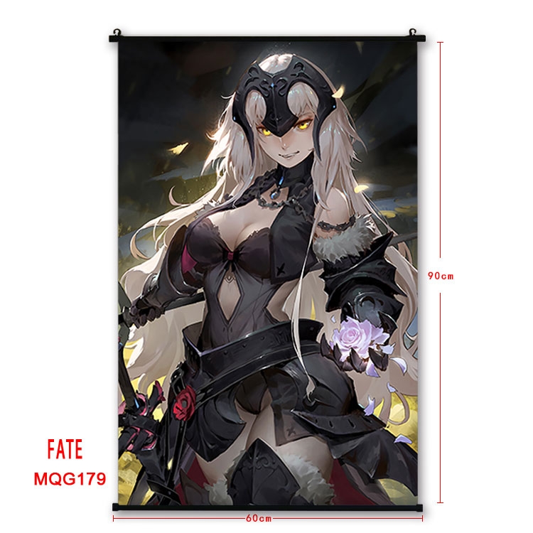 Fate stay night Anime plastic pole cloth painting Wall Scroll 60X90CM MQG179