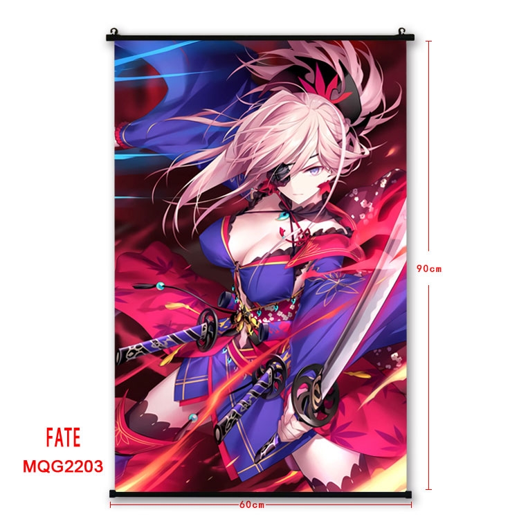 Fate stay night Anime plastic pole cloth painting Wall Scroll 60X90CM MQG2203