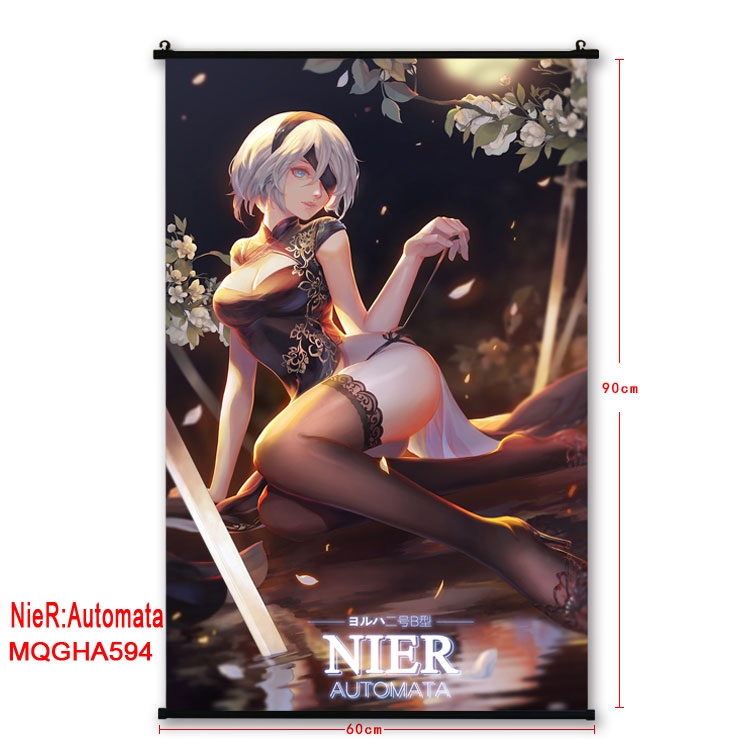 Nier:Automata Anime plastic pole cloth painting Wall Scroll 60X90CM MQGHA594