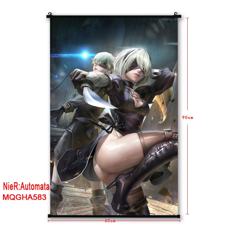 Nier:Automata Anime plastic pole cloth painting Wall Scroll 60X90CM MQGHA583
