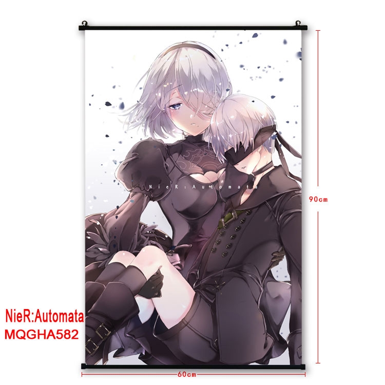 Nier:Automata Anime plastic pole cloth painting Wall Scroll 60X90CM MQGHA582