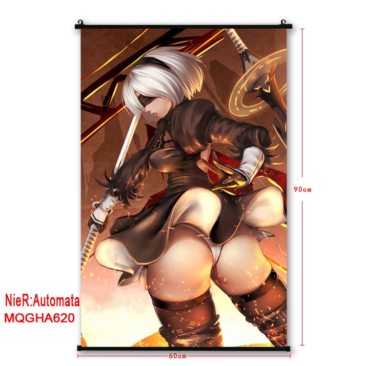 Nier:Automata Anime plastic pole cloth painting Wall Scroll 60X90CM MQGHA620