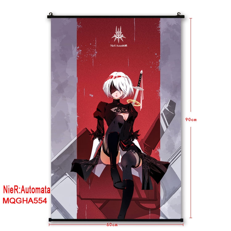 Nier:Automata Anime plastic pole cloth painting Wall Scroll 60X90CM MQGHA554