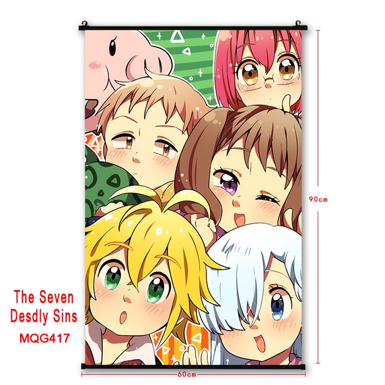 The Seven Deadly Sins Anime plastic pole cloth painting Wall Scroll 60X90CM MQG417
