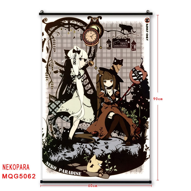 Nekopara Anime plastic pole cloth painting Wall Scroll 60X90CM MQG5062