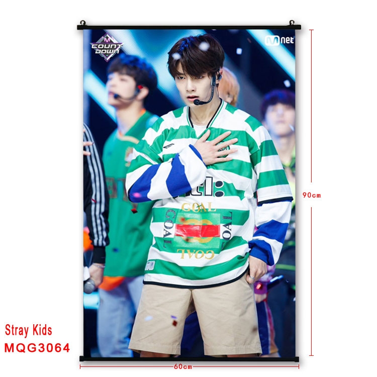 Stray Kids plastic pole cloth painting Wall Scroll 60X90CM  MQG3064