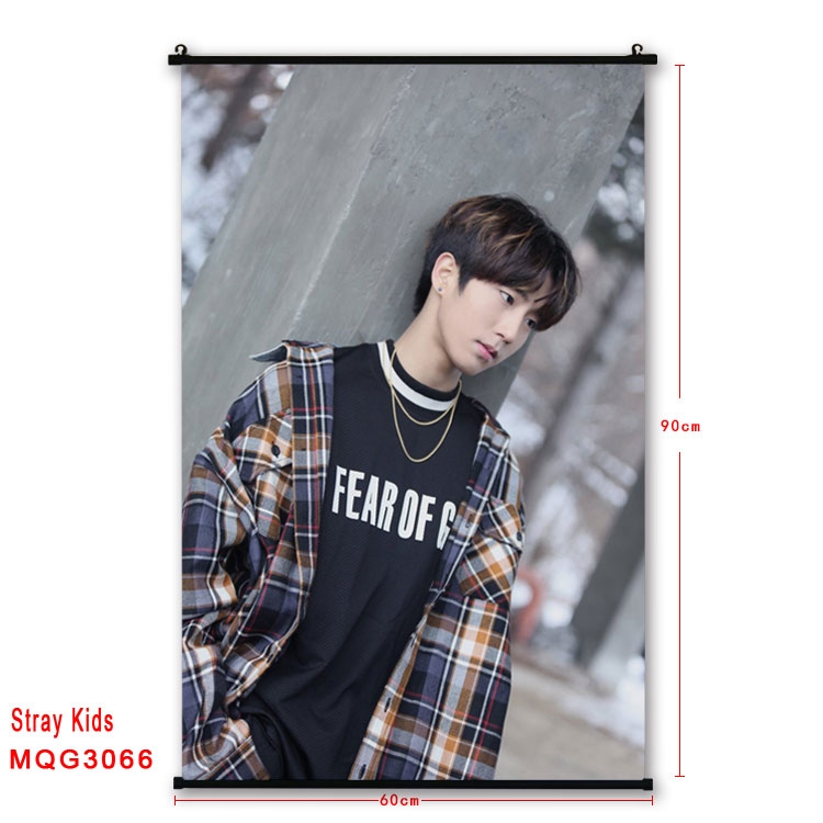 Stray Kids plastic pole cloth painting Wall Scroll 60X90CM  MQG3066