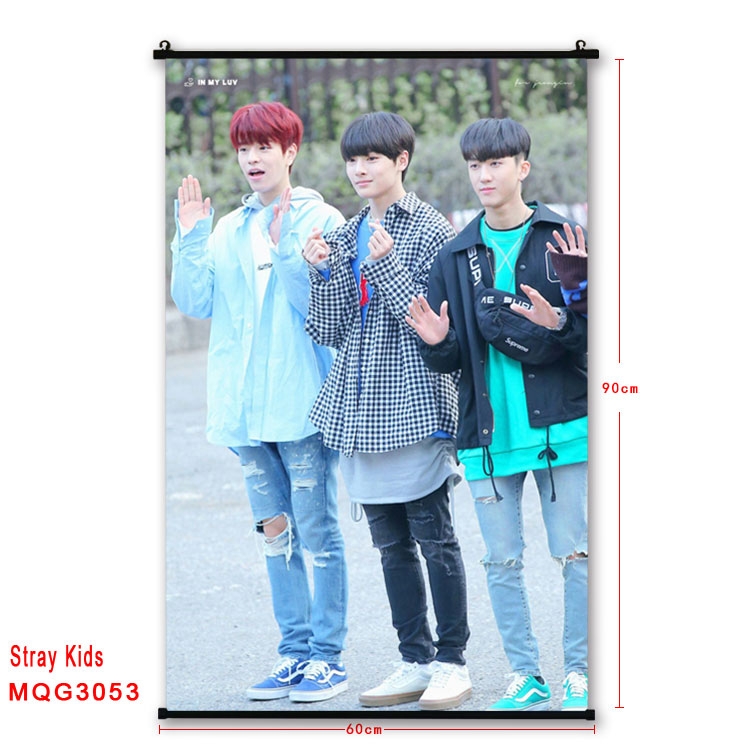 Stray Kids plastic pole cloth painting Wall Scroll 60X90CM  MQG3057