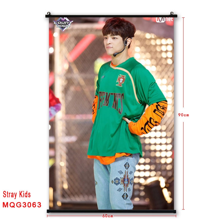 Stray Kids plastic pole cloth painting Wall Scroll 60X90CM  MQG3063