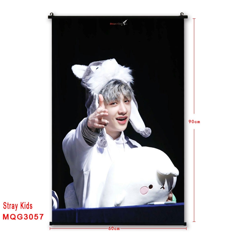 Stray Kids plastic pole cloth painting Wall Scroll 60X90CM  MQG3057