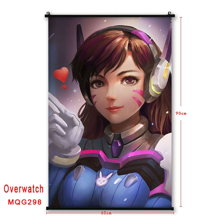 Overwatch Anime plastic pole cloth painting Wall Scroll 60X90CM MQG298