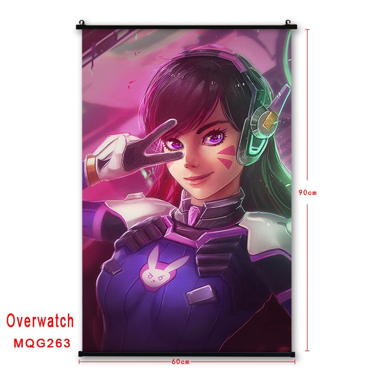 Overwatch Anime plastic pole cloth painting Wall Scroll 60X90CM MQG263