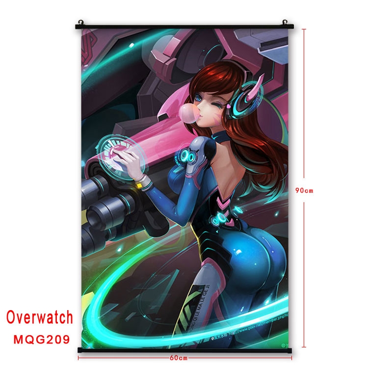 Overwatch Anime plastic pole cloth painting Wall Scroll 60X90CM  MQG209