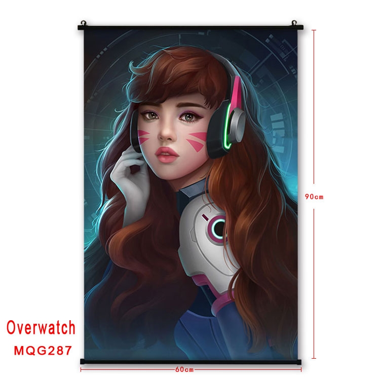 Overwatch Anime plastic pole cloth painting Wall Scroll 60X90CM  MQG287