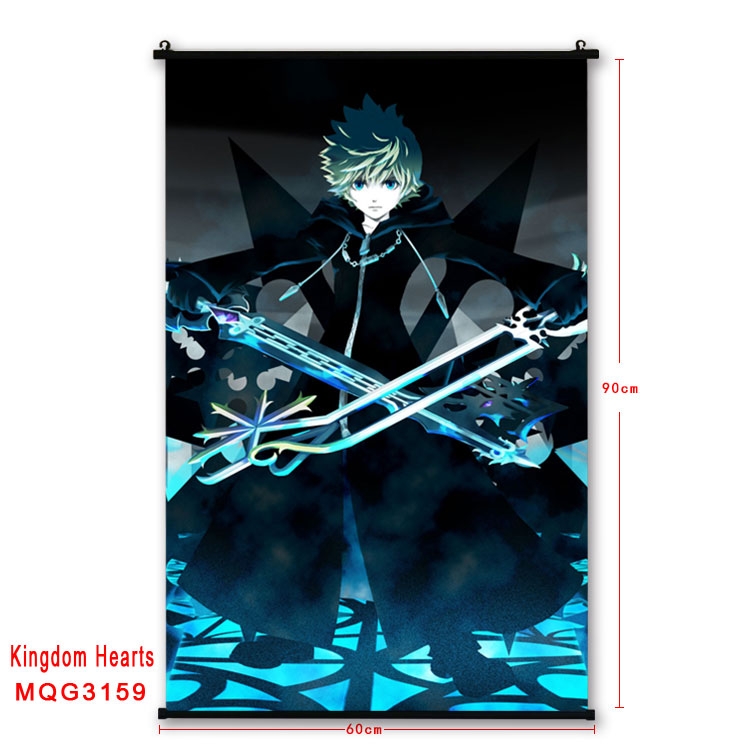 kingdom hearts Anime plastic pole cloth painting Wall Scroll 60X90CM  MQG3159