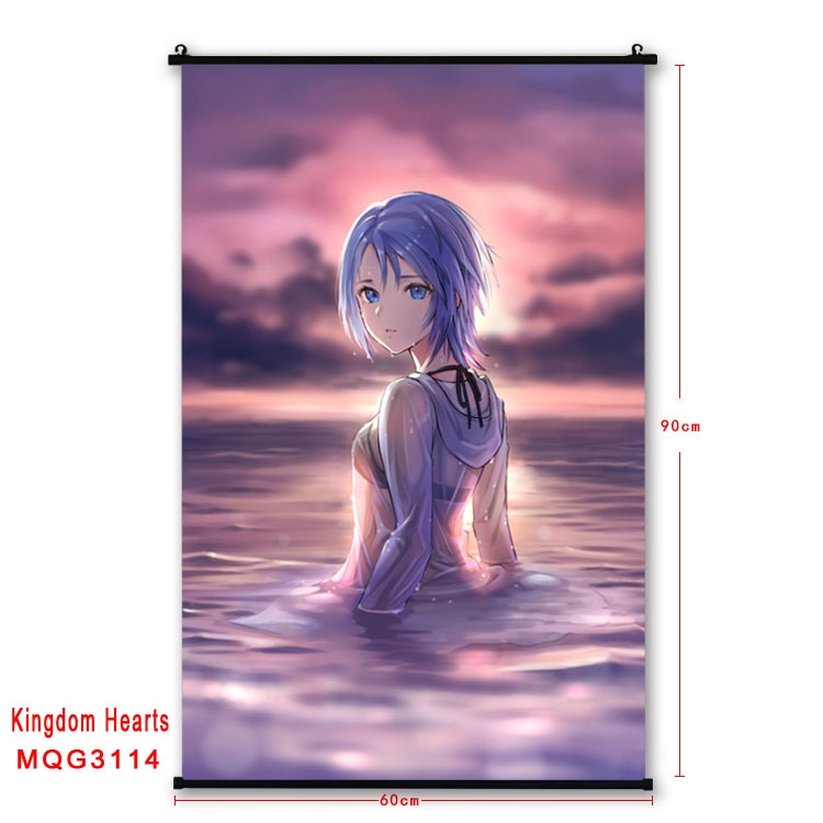 kingdom hearts Anime plastic pole cloth painting Wall Scroll 60X90CM  MQG3114