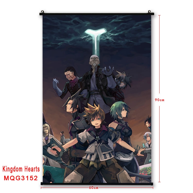 kingdom hearts Anime plastic pole cloth painting Wall Scroll 60X90CM  MQG3152