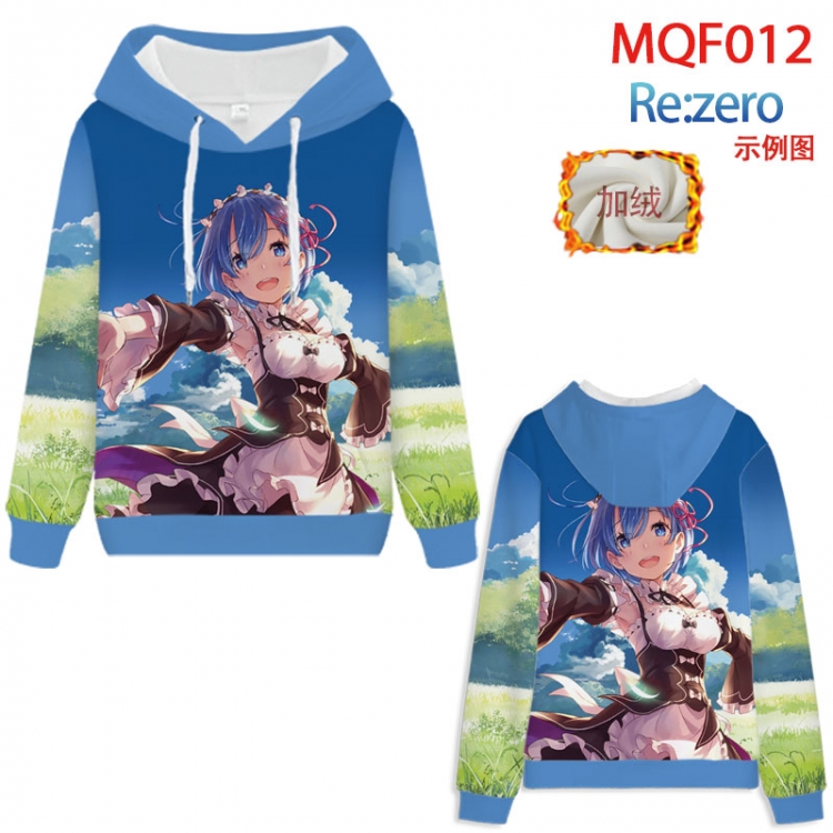 Re:Zero kara Hajimeru Isekai Seikatsu Hooded pullover plus velvet padded sweater Hoodie 2XS-4XL, 9 sizes MQF012