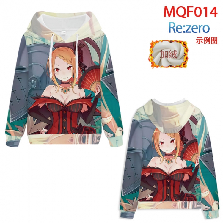 Re:Zero kara Hajimeru Isekai Seikatsu Hooded pullover plus velvet padded sweater Hoodie 2XS-4XL, 9 sizes MQF014 MQF014