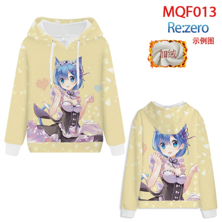 Re:Zero kara Hajimeru Isekai Seikatsu Hooded pullover plus velvet padded sweater Hoodie 2XS-4XL, 9 sizes MQF013