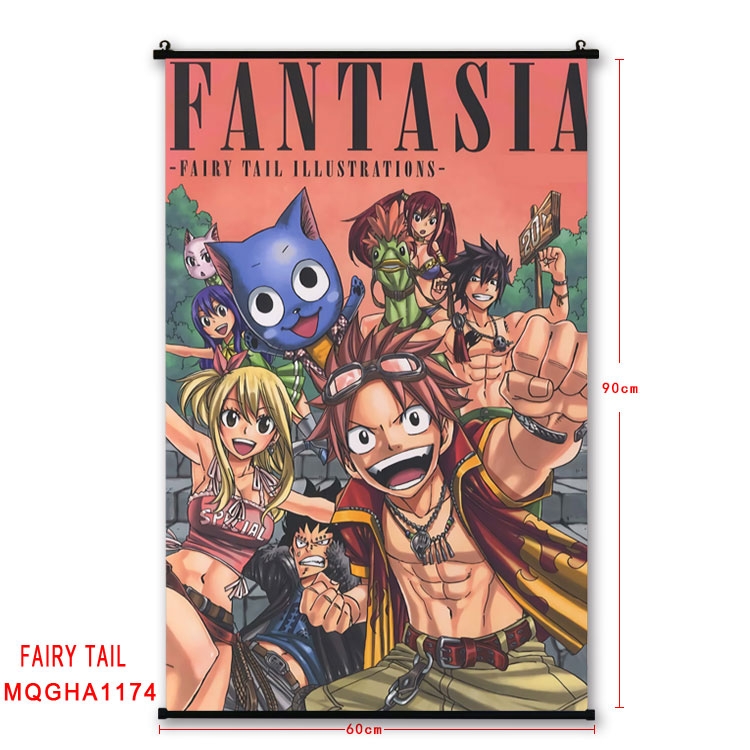 Fairy tail Anime plastic pole cloth painting Wall Scroll 60X90CM  MQGHA1174