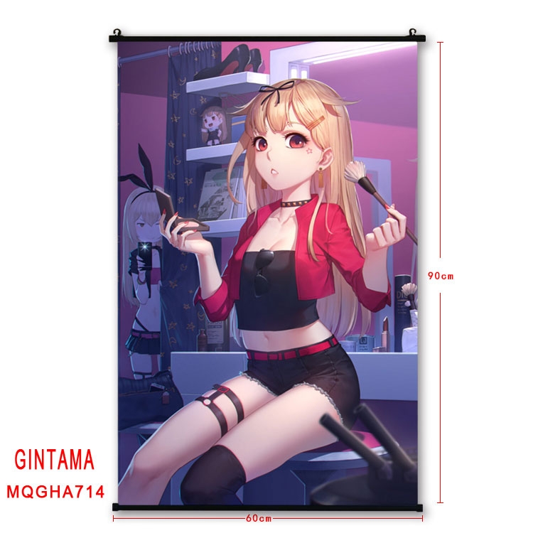 Gintama Anime plastic pole cloth painting Wall Scroll 60X90CM MQGHA714