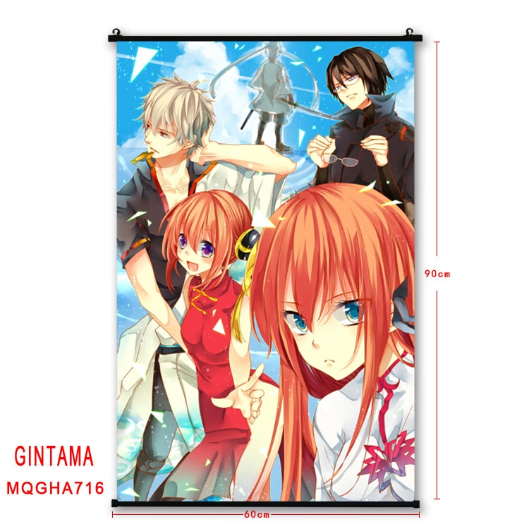 Gintama Anime plastic pole cloth painting Wall Scroll 60X90CM MQGHA716
