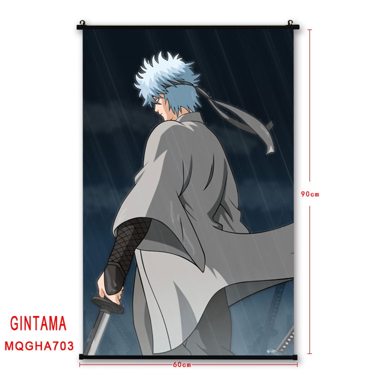 Gintama Anime plastic pole cloth painting Wall Scroll 60X90CM MQGHA703