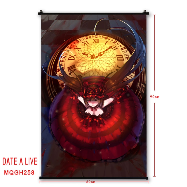 Date-A-Live Anime plastic pole cloth painting Wall Scroll 60X90CM MQGH258