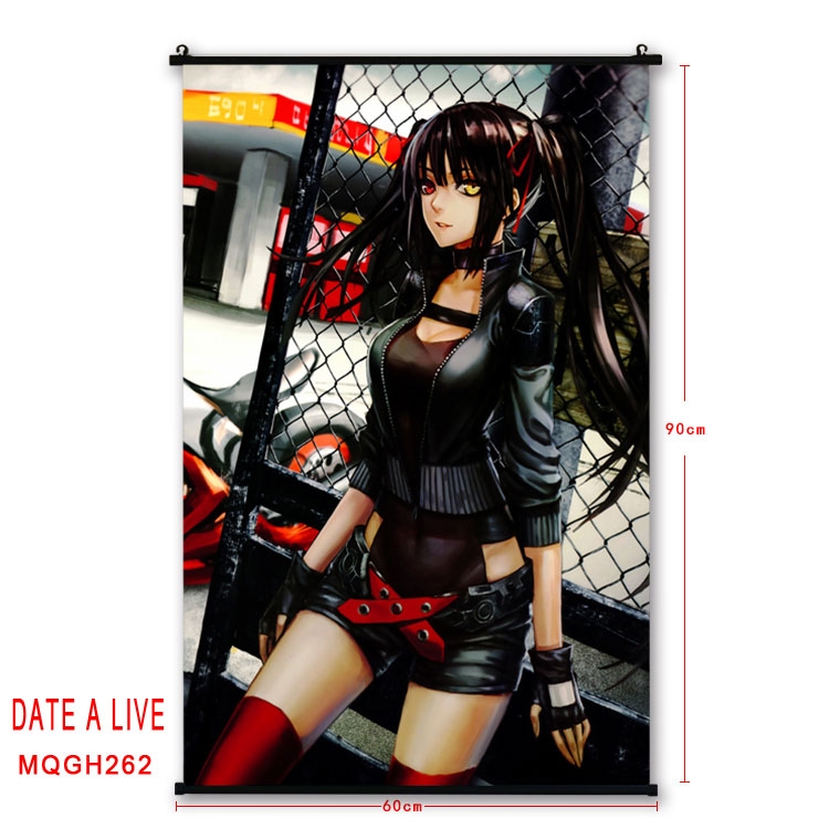Date-A-Live Anime plastic pole cloth painting Wall Scroll 60X90CM MQGH262