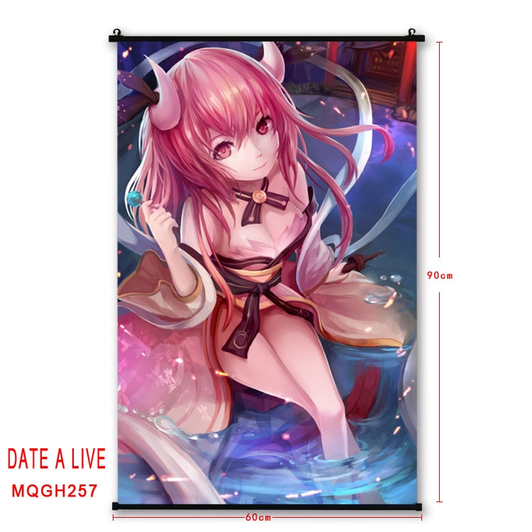 Date-A-Live Anime plastic pole cloth painting Wall Scroll 60X90CM MQGH257